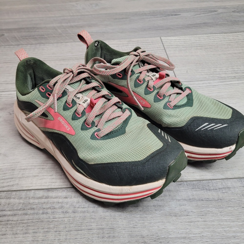 🌲Brooks Cascadia 16 Trail Running Shoes Women's 7.5 Basil Green XLNT Tread